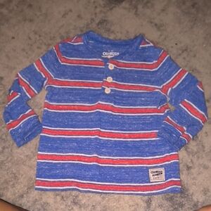 OshKosh B'gosh | Blue and Red Striped Henley Tee